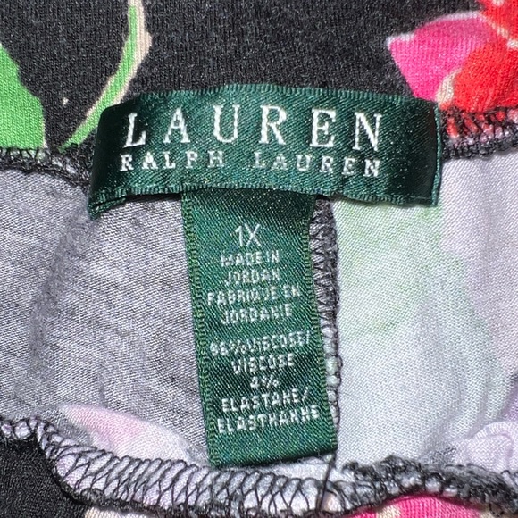 Lauren Ralph Lauren~1X; Multi color, Floral, Wide-leg stretchy pants - Picture 5 of 7